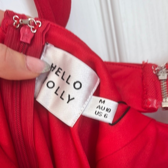 Red Ruffle Sleeveless Dress - Picture 5 of 6